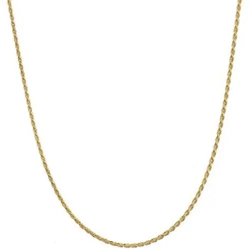 18K Gold Flashed Sterling Silver 1.6mm Italian Rope Chain Necklace, Choice of 14'' 16'' 18'' 20'' 22'' 24'' 30'' inch 18K Gold Flashed Sterling Silver 1.6mm Italian Rope Chain Necklace, Choice of 14'' 16'' 18'' 20'' 22'' 24'' 30'' inch