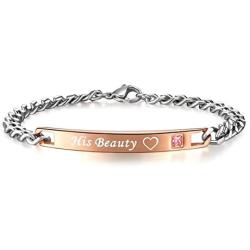 Couples Valentine Bracelets - Friendship Beauty Beast Set Jewelry Gifts for Men Women