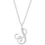 0.05 Carat (ctw) Round Diamond Fancy Letter Alphabets Initial Pendant, Sterling Silver