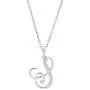 0.05 Carat (ctw) Round Diamond Fancy Letter Alphabets Initial Pendant, Sterling Silver 0.05 Carat (ctw) Round Diamond Fancy Letter Alphabets Initial Pendant, Sterling Silver