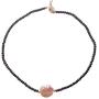 Sundysh Pearl Choker Necklace, Fashion Black Baroque Single Pearl Beaded Necklace Gemstone Short Collar Necklace for Women Girls 14“