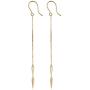 Kooljewelry 14k Yellow Gold Double Triangle Dangle Earrings, 2.8 inch