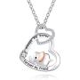 Heart Sister Elephant Necklace Sterling Silver Cubic Zirconia Engraved Always My Sister Forever My Friend 18 Inch Rolo Chain Plus Pendant Charm Love Jewelry Gifts For Women Girls Best Friend