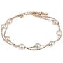 Crystalline Azuria Multi Strand Pearl Bracelet Set Pendant Necklace 18'' Dangle Earrings with Swarovski Crystal Simulated White Pearls Bracelet for Women 8'' 18K Gold Plated