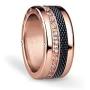 BERING Interchangeable Rose Gold, Black & Blue Colored Twist and Change Womens Rings Set
