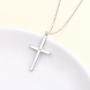 Sterling Silver Jewelry Layered love Heart and Cross Necklace Pendant Handmade Dainty Choker for Women Girls