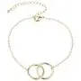 The Woos Double Heart Kont Round Circle Chain Friendship Bracelet Two Interlocking Infinity Love Charm Bracelets Adjustable Hollow Heart Interlock Bracelet Bangle for Best Friends Mother Jewelry