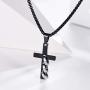 FaithHeart Cross Necklace, Stainless Steel/Gold Plated Christian Jewelry Church Baptism Gift Cross Pendant Necklaces for Men Women, Customize Available (Send Gift Box)