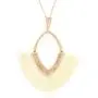 RIAH FASHION Bohemian Fringe Tassel Pendant Statement Necklace - Silky Strand Semi Circle Thread Leaf Marquise Fan Charm Long Chain RIAH FASHION Bohemian Fringe Tassel Pendant Statement Necklace - Silky Strand Semi Circle Thread Leaf Marquise Fan Charm Long Chain