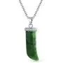 Protection Tooth Amulet Dyed Jade Gemstone Italian Horn Pendant Necklace For Women For Men 925 Sterling Silver Protection Tooth Amulet Dyed Jade Gemstone Italian Horn Pendant Necklace For Women For Men 925 Sterling Silver