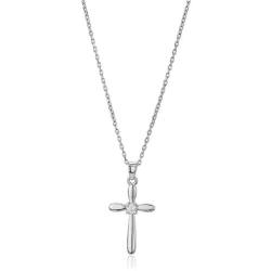 Vanbelle Sterling Silver Jewelry Fancy Cross Pendant-Necklace with Cubic Zirconia Stones and Rhodium Plated for Women and Girls