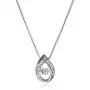Jewelili Sterling Silver 1/10 Cttw Natural White Round Dancing Diamond Drop Pendant Necklace, 18'' Rolo Chain Jewelili Sterling Silver 1/10 Cttw Natural White Round Dancing Diamond Drop Pendant Necklace, 18'' Rolo Chain