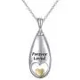 YinShan Cremation Jewelry 925 Sterling Silver Drops and Heart Memorial Urn Ashes Keepsake Cylinder Necklace Pendant Engraved Forever Loved YinShan Cremation Jewelry 925 Sterling Silver Drops and Heart Memorial Urn Ashes Keepsake Cylinder Necklace Pendant Engraved Forever Loved