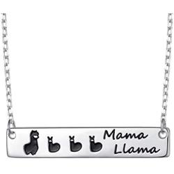 Sterling Silver Mama Llama Mother Child Animal Necklace Gifts for Mom Grandma