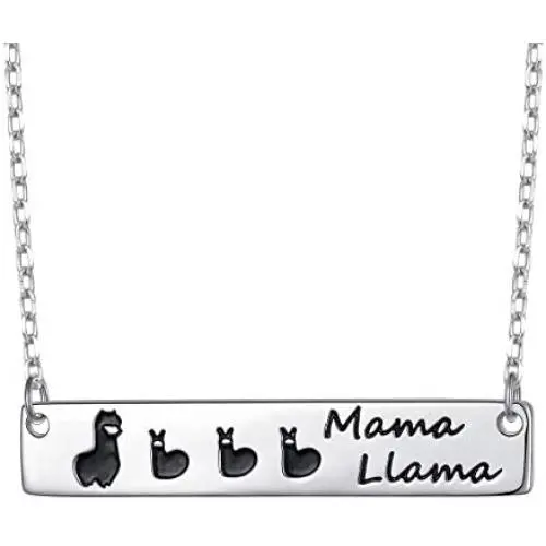 Sterling Silver Mama Llama Mother Child Animal Necklace Gifts for Mom Grandma Sterling Silver Mama Llama Mother Child Animal Necklace Gifts for Mom Grandma