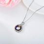 TOUPOP Gifts for Mom 925 Sterling Silver Circle Volcano Crystal Necklace for Women Fake Magnifying Class Pendant Necklace Celtic Jewelry Gifts for Women Girls Mom Grandma Mothers Day Birthday
