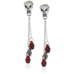 Marvel Comics Punisher Crystal Bead Dangle Earrings