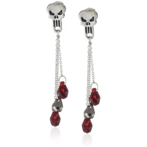 Marvel Comics Punisher Crystal Bead Dangle Earrings