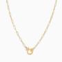 gorjana Womens Parker Mini Paperclip Link Chain Necklace, 18K Gold Plated, Chunky Clasp