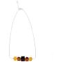 Sterling Silver Multicolor Amber Cube Necklace 18 Inches