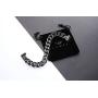 USWEL Matte Black Surgical Steel Miami Cuban Link Bracelet Hypoallergenic Solid Hip Hop Jewelry for Men Women 8'' Long 1.5'' Wide with Magnetic Closure and Gift Box Packing