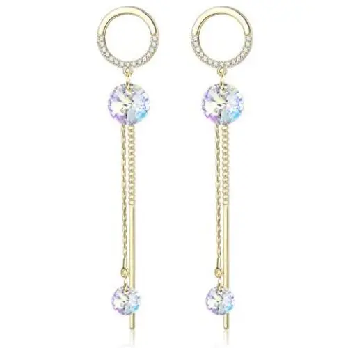 Sllaiss Aurora Linear Drop Earrings for Women with Swarovski Crystals 14K Gold Plated Dangle Earrings Fashion Jewelry Gifts Sllaiss Aurora Linear Drop Earrings for Women with Swarovski Crystals 14K Gold Plated Dangle Earrings Fashion Jewelry Gifts