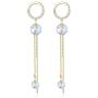 Sllaiss Aurora Linear Drop Earrings for Women with Swarovski Crystals 14K Gold Plated Dangle Earrings Fashion Jewelry Gifts