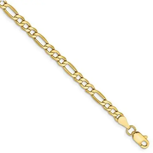 14k Yellow Gold 3.5mm Figaro Chain Necklace - with Secure Lobster Lock Clasp 14k Yellow Gold 3.5mm Figaro Chain Necklace - with Secure Lobster Lock Clasp