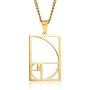 MPRAINBOW Unisex Stainless Steel Gold Plated Fibonacci Sequence Ratio Symbol Pendant Necklace Mathematics Jewelry Gift For Teacher,Son, Daughter,Friends