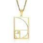 MPRAINBOW Unisex Stainless Steel Gold Plated Fibonacci Sequence Ratio Symbol Pendant Necklace Mathematics Jewelry Gift For Teacher,Son, Daughter,Friends