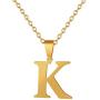 Fashion Initial Letter Pendant Necklace Stainless Steel Gold Color Mens Womens Custom Capital Letter Name Necklace Personalized Jewelry Gift