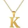 Fashion Initial Letter Pendant Necklace Stainless Steel Gold Color Mens Womens Custom Capital Letter Name Necklace Personalized Jewelry Gift