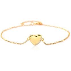 Fadilo Heart Bracelets for Women, 925 Sterling Silver Bracelets Cubic Zirconia Charm Adjustable Bracelet Jewelry Valentines Day Gifts