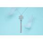 S925 Sterling Silver Snowflake Snow Long Sweater Chain Statement Tassel Fringe Necklace Pendant for Women Girl