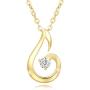 Agvana 18K Solid Gold Diamond Teardrop Dainty Pendant Necklace Fine Jewelry Anniversary Birthday Valentines Day Gifts for Women Teen Girls Sister Lover Wife, 16+2 Inch Extender