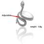 MIXIA Retro Punk Exaggerated Spirit Cobra Snake Ring Fashion Animal Personality Stereoscopic Opening Adjustable Ring