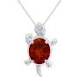 Jewel Zone US Turtle Pendant Necklace in 14k White Gold Over Sterling Silver