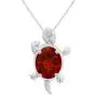 Jewel Zone US Turtle Pendant Necklace in 14k White Gold Over Sterling Silver Jewel Zone US Turtle Pendant Necklace in 14k White Gold Over Sterling Silver