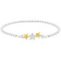 Jewelili Enchanted Disney Fine Jewelry Sterling Silver and 10K Yellow Gold 1/10 CTTW Tinkerbell Bracelet