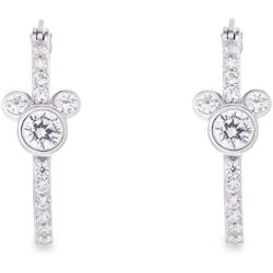 Disney Jewelry for Women Mickey or Minnie Mouse Sterling Silver Cubic Zirconia Hoop Earrings