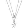 Star Shaped Necklace in Sterling Silver and Natural diamonds (CTTW 0.10, Color H-I, Clarity I2 I3) with Chain for Women and Girls
