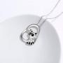 CHENGHONG Raccoon Necklace 925 Sterling Silver Cute Animal Necklace Heart Raccoon Pendant Necklace Raccoon Jewelry Gifts for Women Mom Daughter