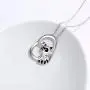 CHENGHONG Raccoon Necklace 925 Sterling Silver Cute Animal Necklace Heart Raccoon Pendant Necklace Raccoon Jewelry Gifts for Women Mom Daughter