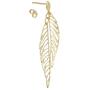 Kooljewelry 14k Yellow Gold Diamond-cut Leaf Dangle Earrings