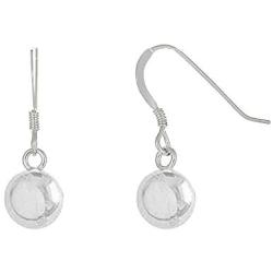 Ritastephens Sterling Silver Shiny Ball Dangle Drop Hook Clasp Earrings 8mm, 10mm