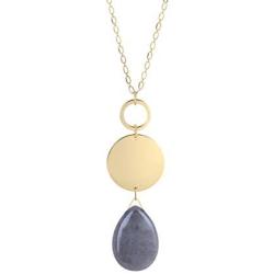 Natural Healing Stone Pendant Long Necklaces for Women Girls (32 inch+3 Inch Extender Chain)