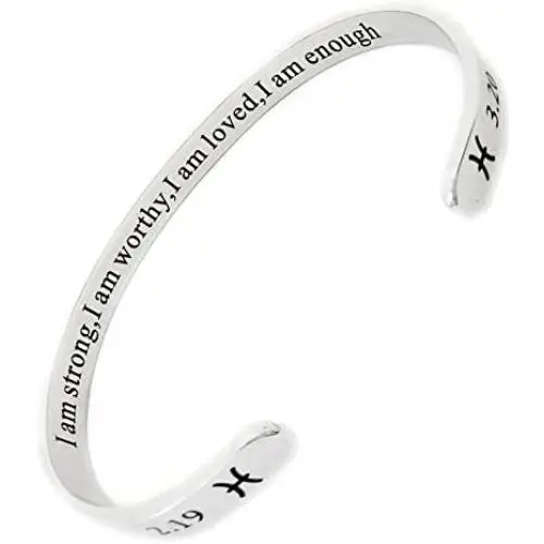RENYILIN Creative Cuff Bracelet, Zodiac Bracelet, Inspirational Stainless Steel Bracelet for Men and Women