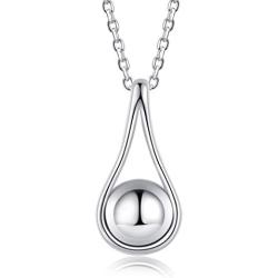 Fookduoduo Sterling Silver Teardrop Urn Necklaces for Ashes Memorial Ash Jewelry Cremation Eternity Urn Pendant Necklace for Women