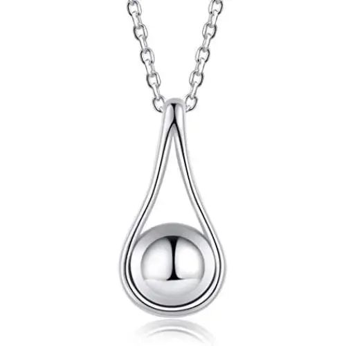 Fookduoduo Sterling Silver Teardrop Urn Necklaces for Ashes Memorial Ash Jewelry Cremation Eternity Urn Pendant Necklace for Women