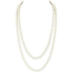 Art Deco Fashion Faux Pearls Necklace 1920s Pearls Necklace Gatsby Accessories Vintage Costume Jewelry Cream Long Necklace for Women